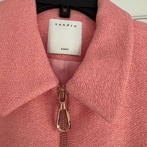 Sandro Coral Textured Zip-Up Jacket - Picture 2 of 10